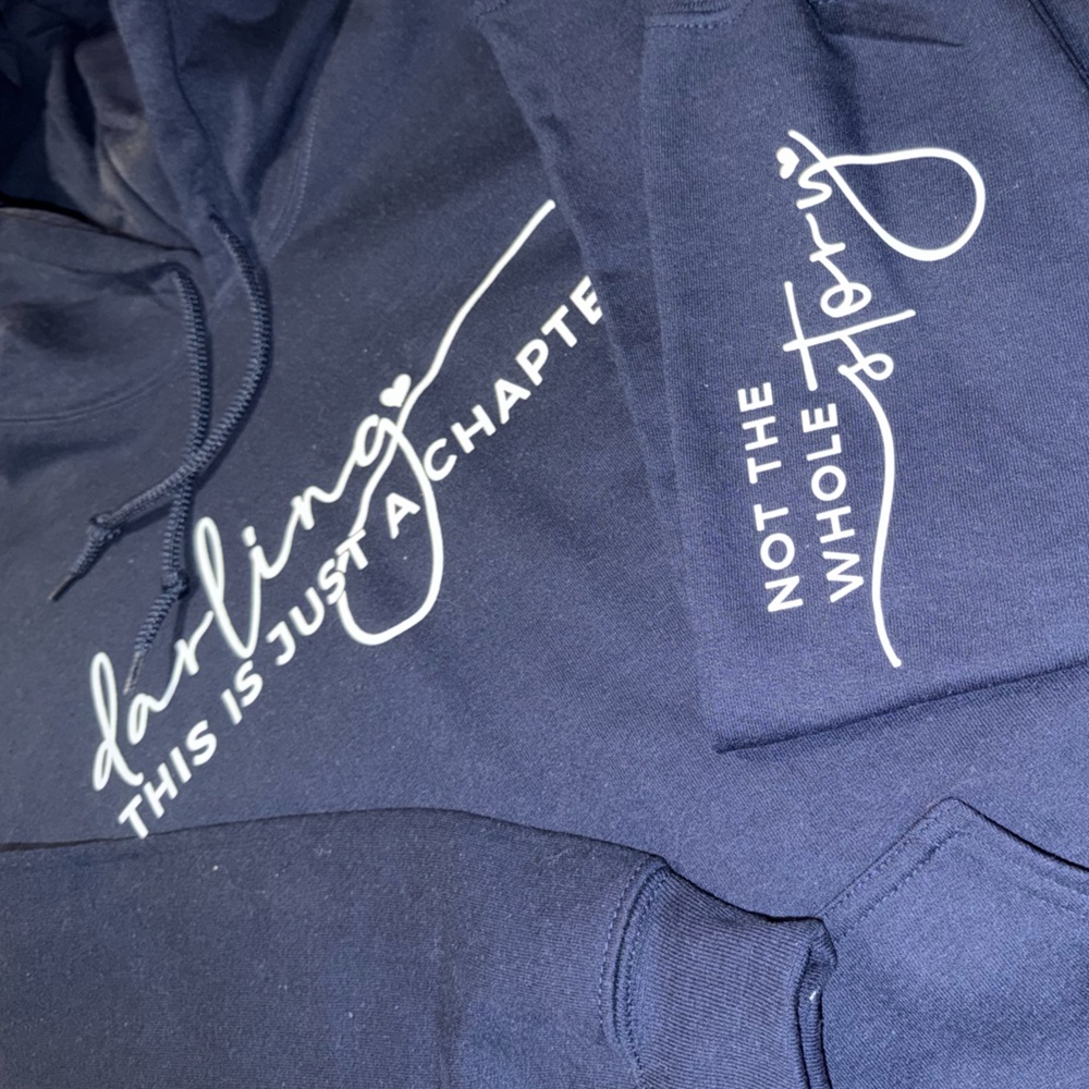 Navy Motivational Quote Hoodie - Large